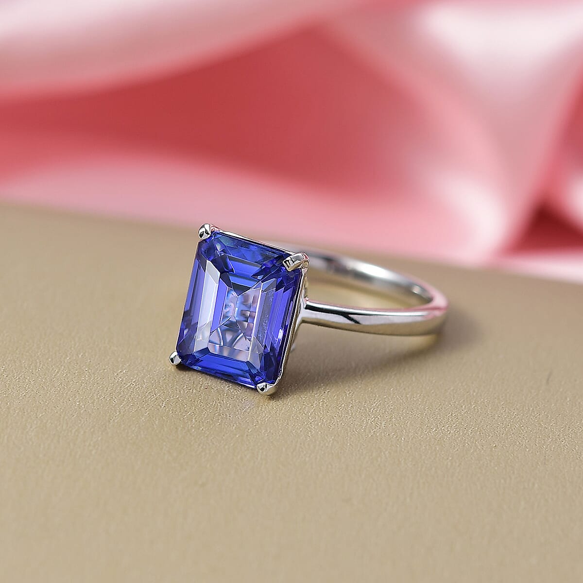 Doorbuster Rhapsody 950 Platinum AAAA Tanzanite Ring (Size 7.0) (4.45 g) 4.60 ctw image number 1