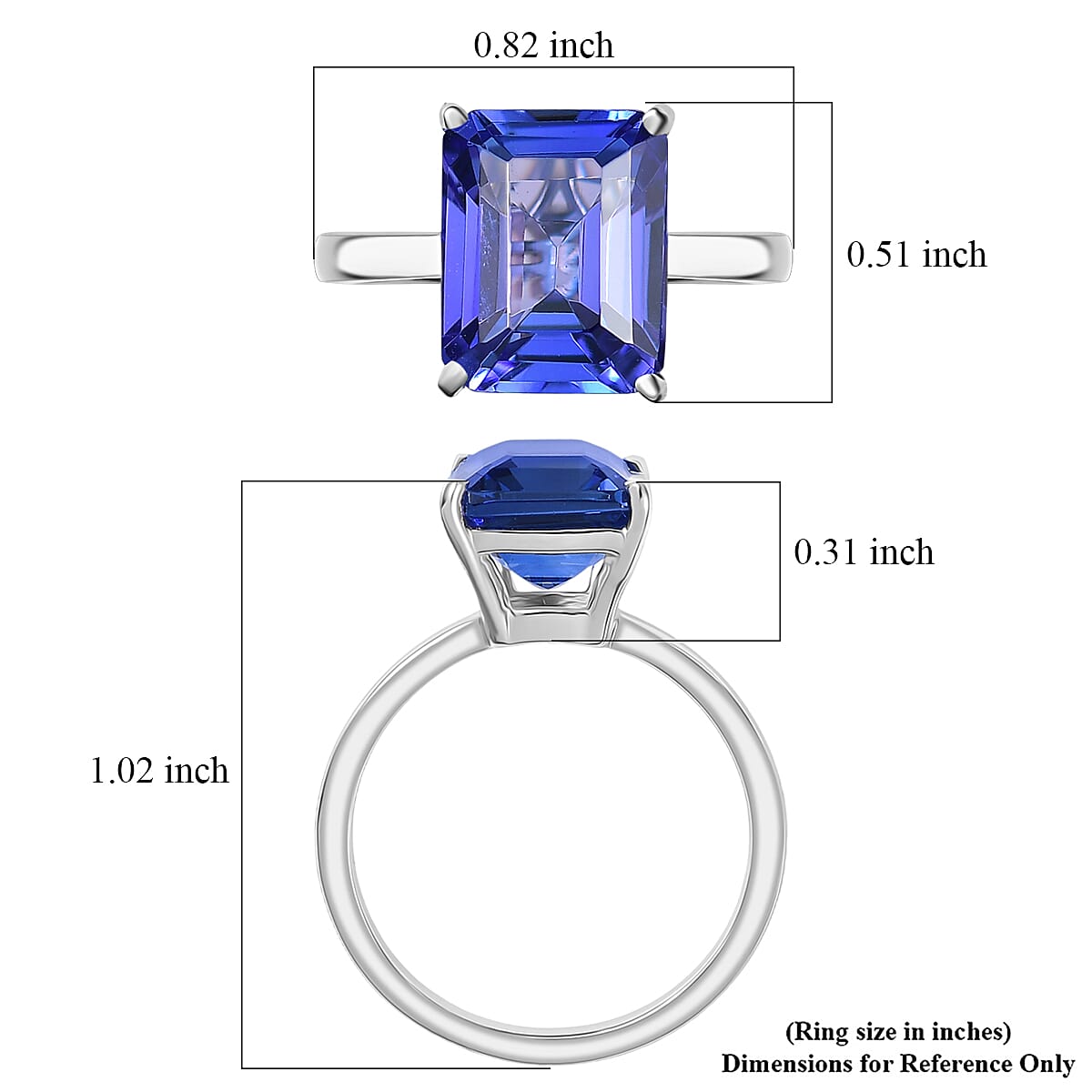Doorbuster Rhapsody 950 Platinum AAAA Tanzanite Ring (Size 7.0) (4.45 g) 4.60 ctw image number 5