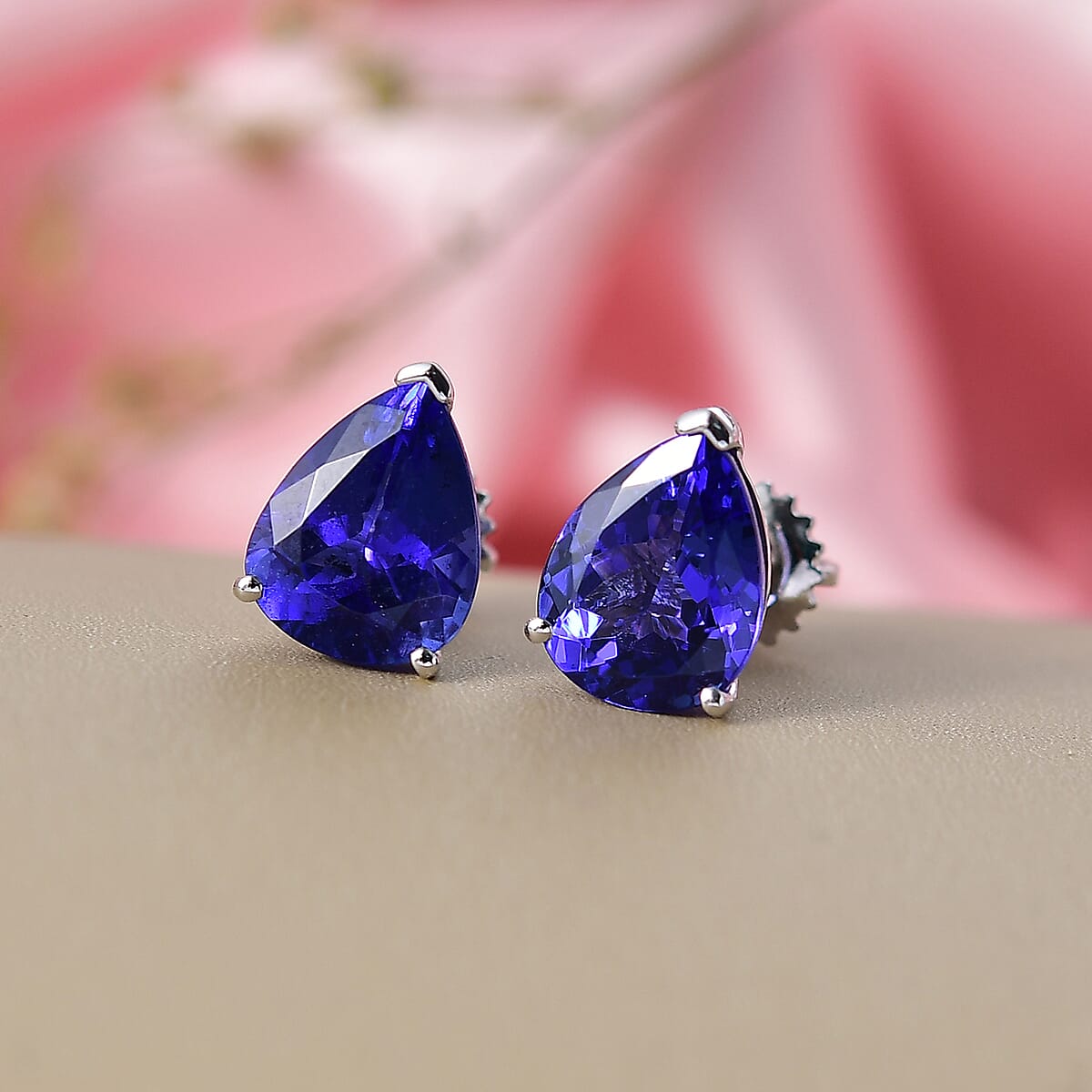 Doorbuster Rhapsody 950 Platinum AAAA Tanzanite Stud Earrings 5.15 ctw image number 1