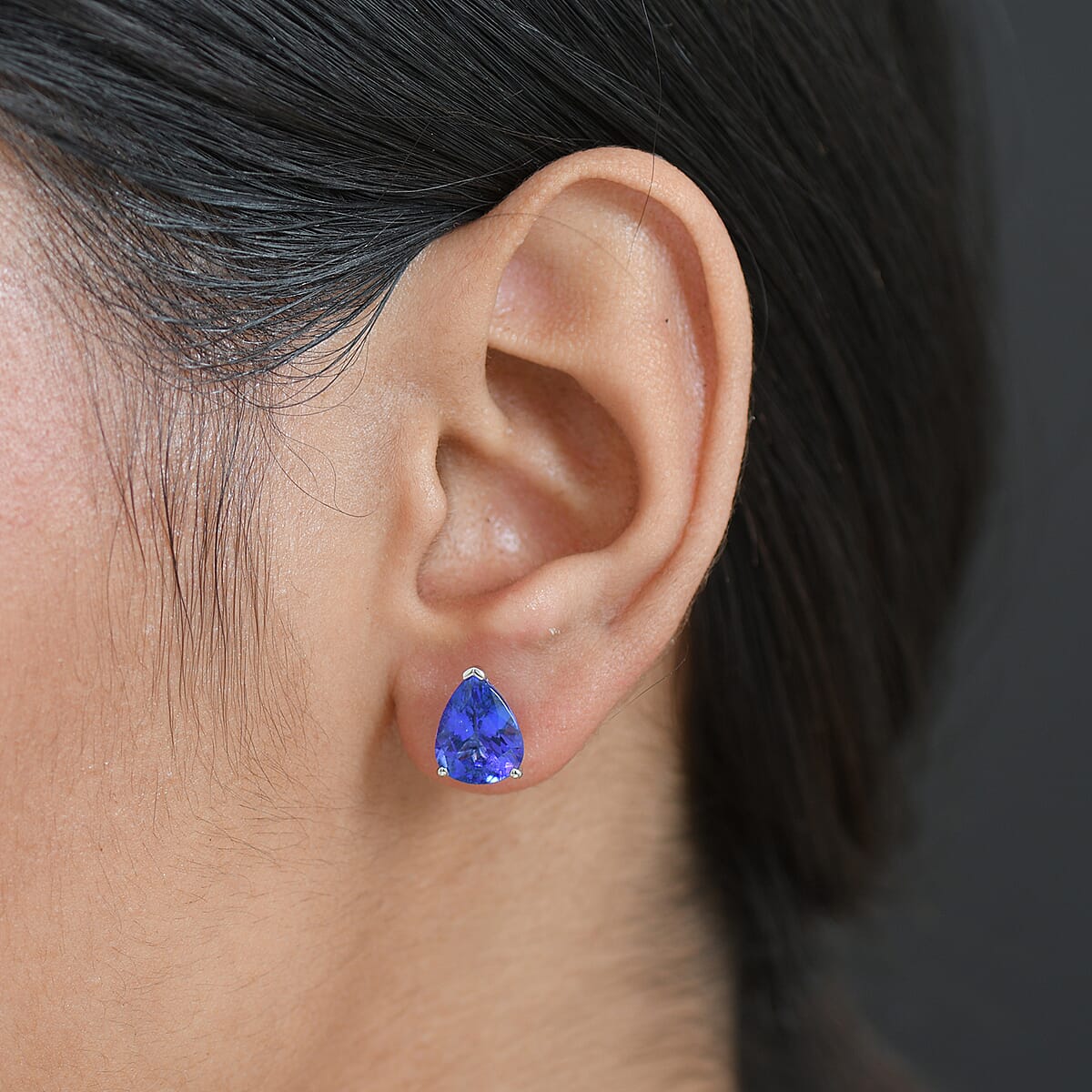 Doorbuster Rhapsody 950 Platinum AAAA Tanzanite Stud Earrings 5.15 ctw image number 2