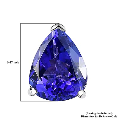 Rhapsody AAAA Tanzanite Stud Earrings in 950 Platinum 4.75 ctw