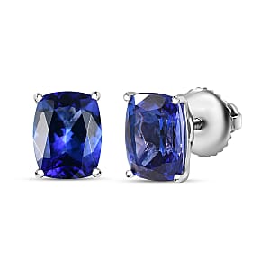 Doorbuster Rhapsody AAAA Tanzanite 4.75 ctw Solitaire Stud Earrings in 950 Platinum (Del. in 10-12 Days)