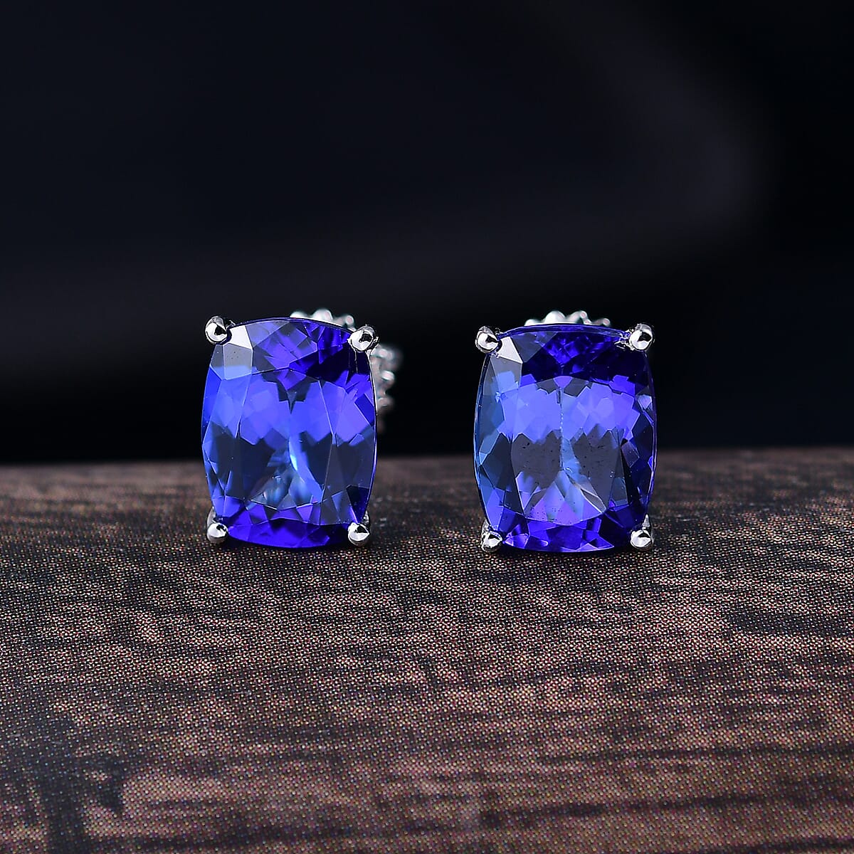 Doorbuster Rhapsody AAAA Tanzanite 4.75 ctw Solitaire Stud Earrings in 950 Platinum (Del. in 10-12 Days) image number 1