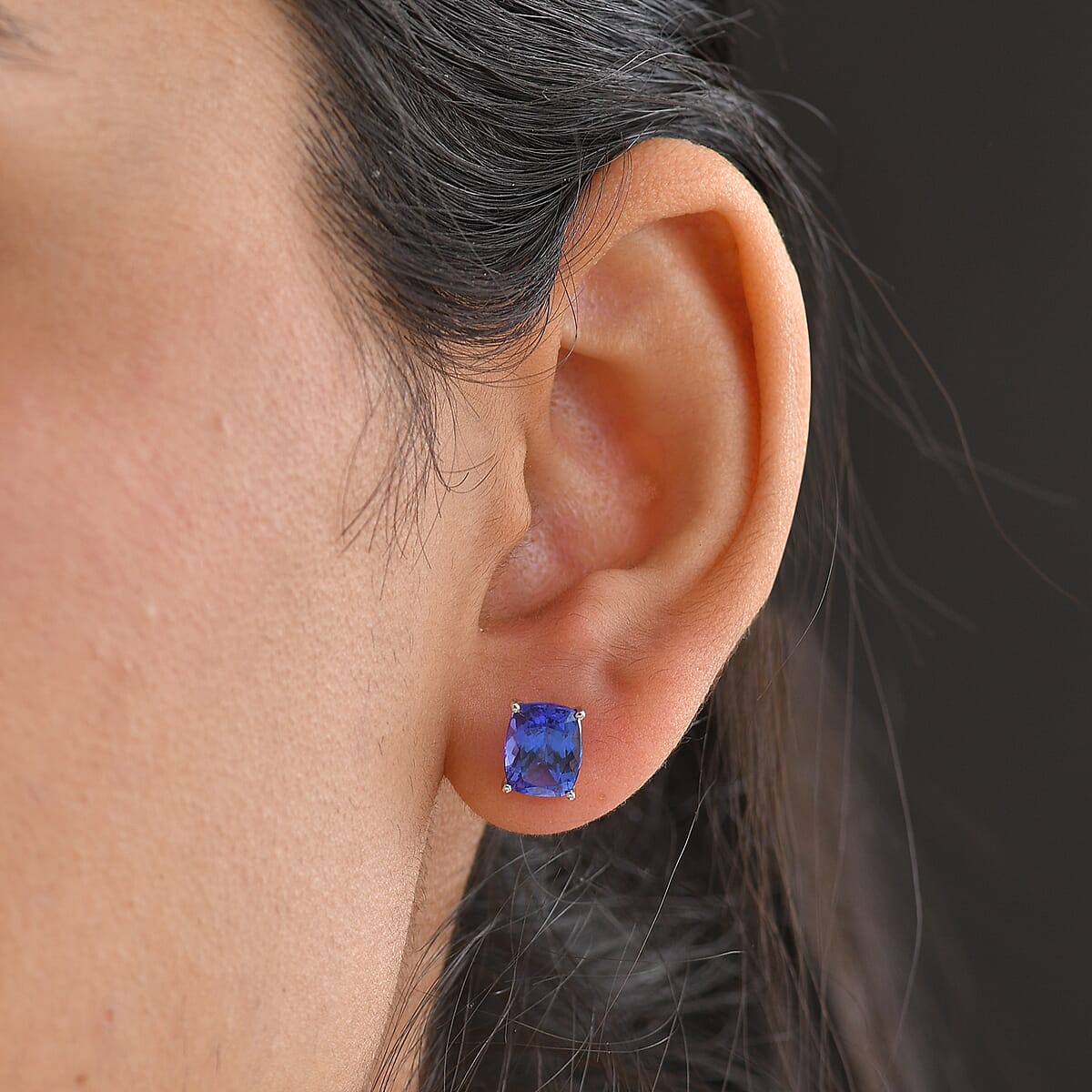 Doorbuster Rhapsody AAAA Tanzanite 4.75 ctw Solitaire Stud Earrings in 950 Platinum (Del. in 10-12 Days) image number 2