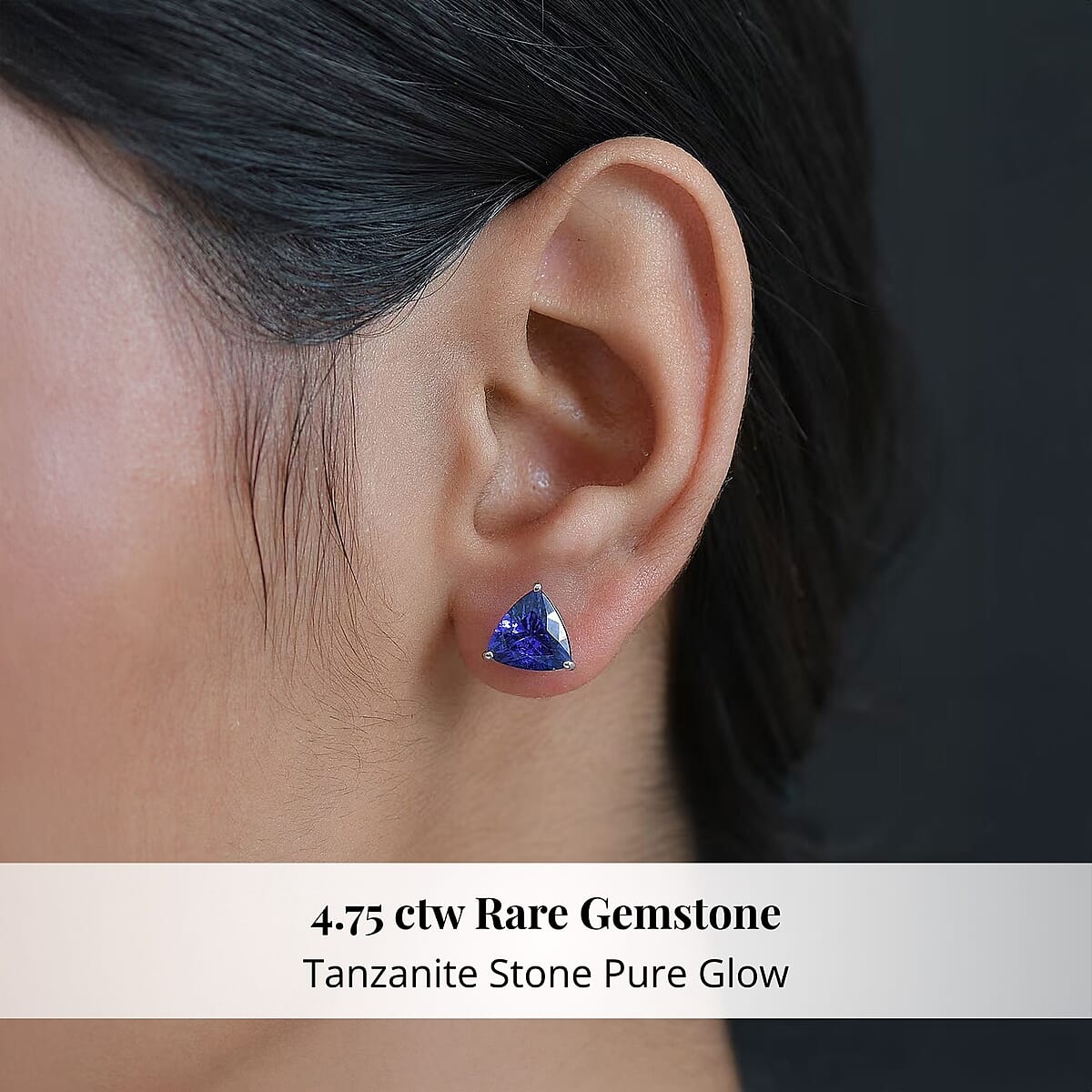 Doorbuster Rhapsody AAAA Tanzanite 4.75 ctw Solitaire Stud Earrings in 950 Platinum image number 1