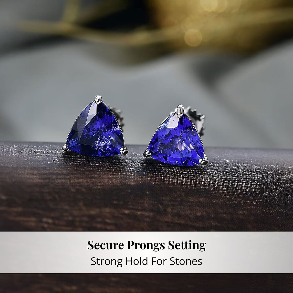 Doorbuster Rhapsody AAAA Tanzanite 4.75 ctw Solitaire Stud Earrings in 950 Platinum image number 3