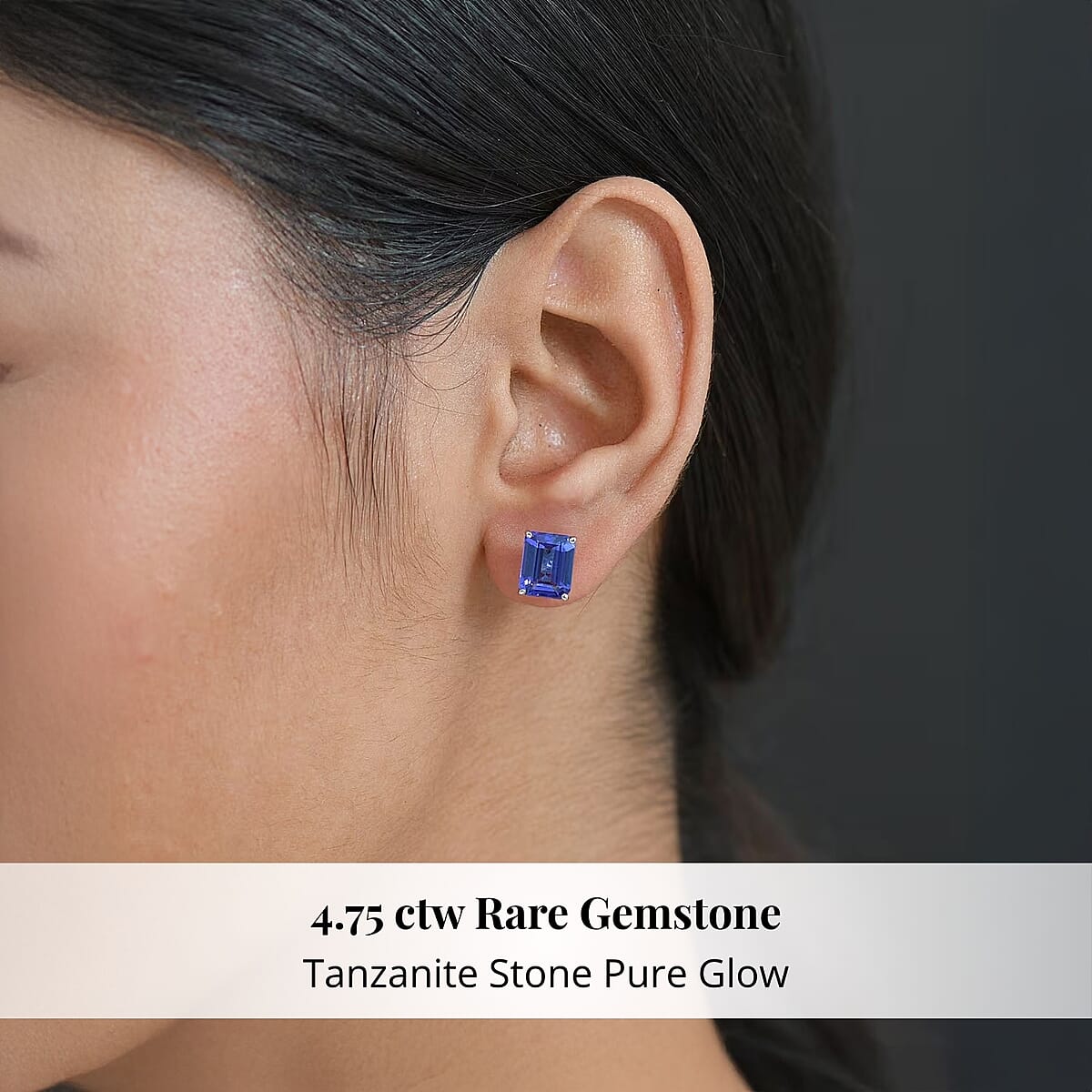 Doorbuster Rhapsody AAAA Tanzanite 4.75 ctw Solitaire Stud Earrings in 950 Platinum image number 1