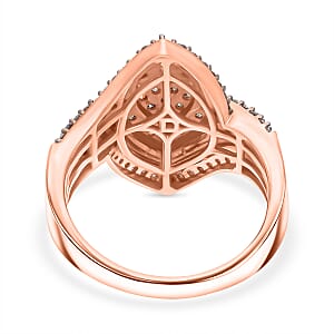 D'Joy Natural Champagne Diamond Ring in 18K Vermeil RG Over Sterling Silver 1.00 ctw (Size 9.0)