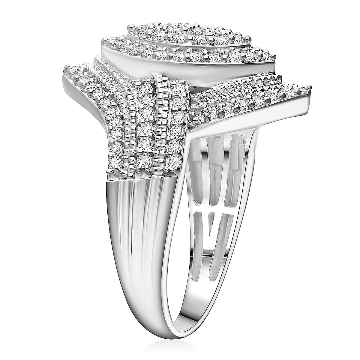 D'Joy Diamond Ring in Rhodium Over Sterling Silver 1.00 ctw (Size 10.0) image number 3