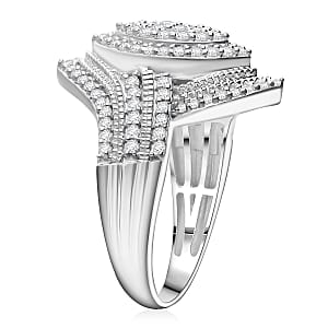 D'Joy Diamond Ring in Rhodium Over Sterling Silver 1.00 ctw (Size 6.0)