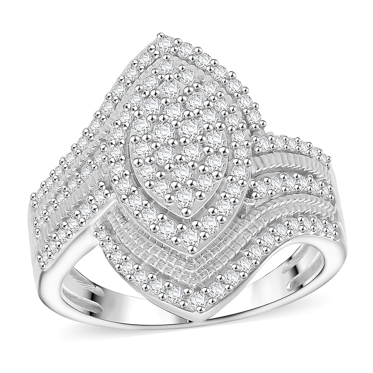 D'Joy Diamond Ring in Rhodium Over Sterling Silver 1.00 ctw (Size 7.0) image number 0