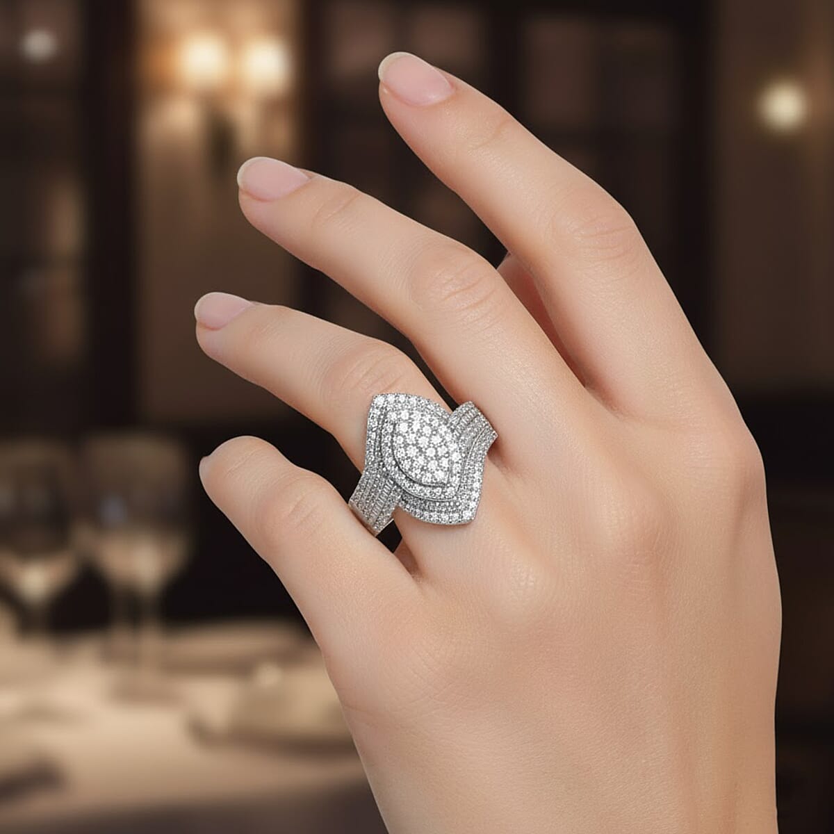 D'Joy Diamond Ring in Rhodium Over Sterling Silver 1.00 ctw (Size 8.0) image number 2