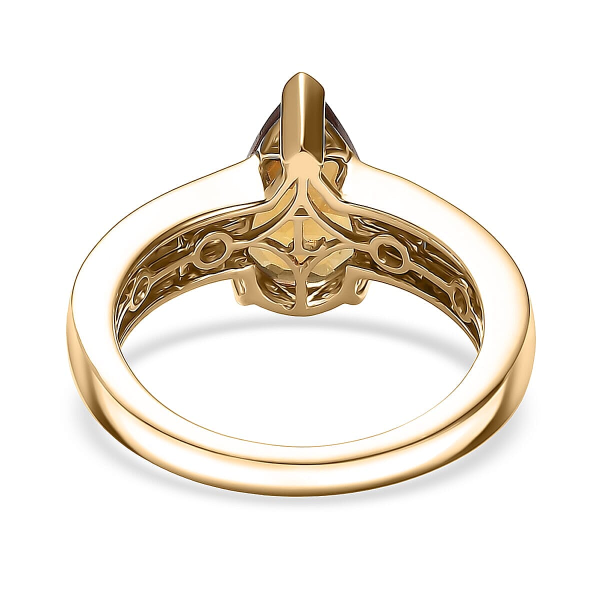 10K Yellow Gold AAA Golden Turkizite, Luxuriant Lab Grown Diamond (E-F, VS) (0.40 cts) Ring (Size 6.0) 3.25 ctw image number 4