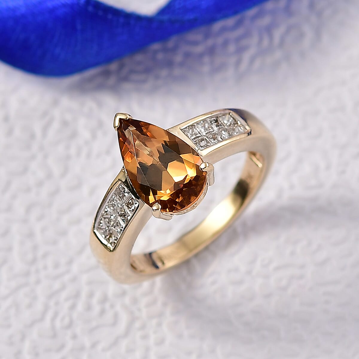 10K Yellow Gold AAA Golden Turkizite, Luxuriant Lab Grown Diamond (E-F, VS) (0.40 cts) Ring (Size 8.0) 3.25 ctw image number 1