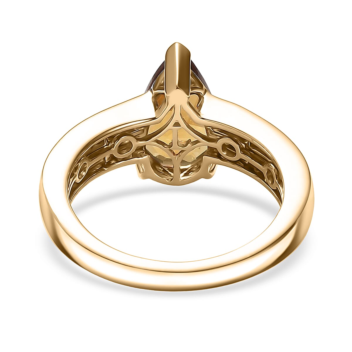 10K Yellow Gold AAA Golden Turkizite, Luxuriant Lab Grown Diamond (E-F, VS) (0.40 cts) Ring (Size 8.0) 3.25 ctw image number 4