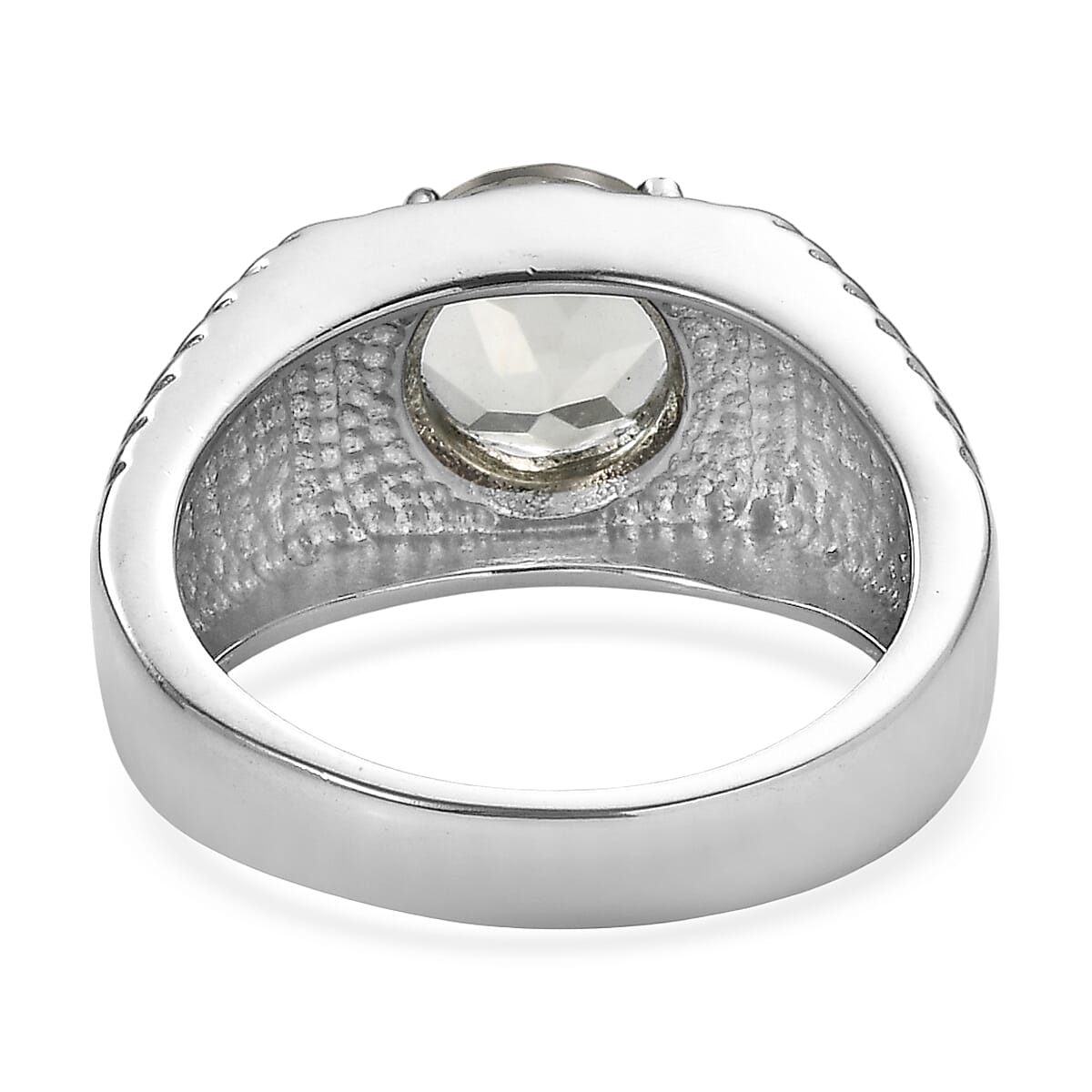 EverTrue Montezuma Prasiolite Men's Ring in Stainless Steel (Size 10.0) 2.50 ctw