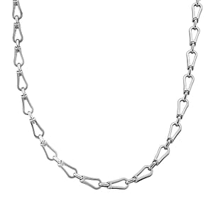 Interlocking Chain Necklace in Stainless Steel 20 Inches