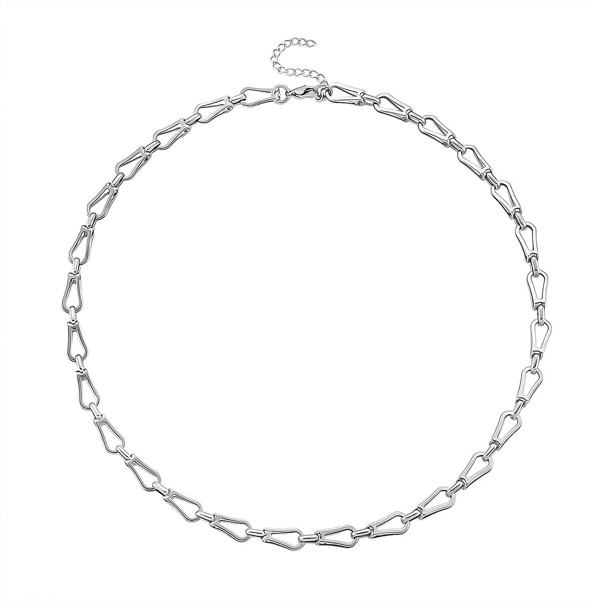 Interlocking Chain Necklace in Stainless Steel 20 Inches image number 3