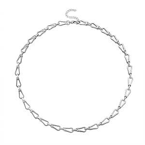 Interlocking Chain Necklace in Stainless Steel 20 Inches
