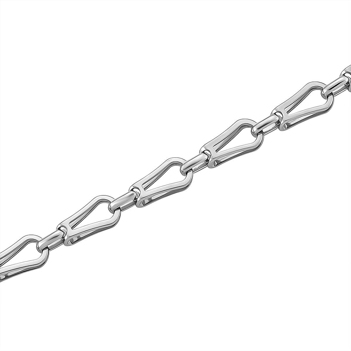 Interlocking Chain Necklace in Stainless Steel 20 Inches image number 4