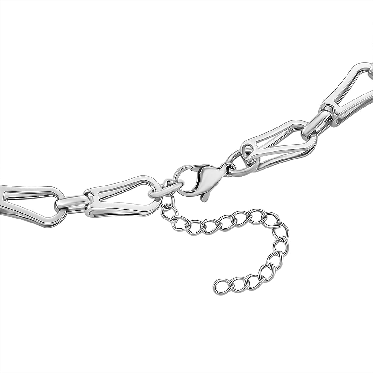 Interlocking Chain Necklace in Stainless Steel 20 Inches image number 5
