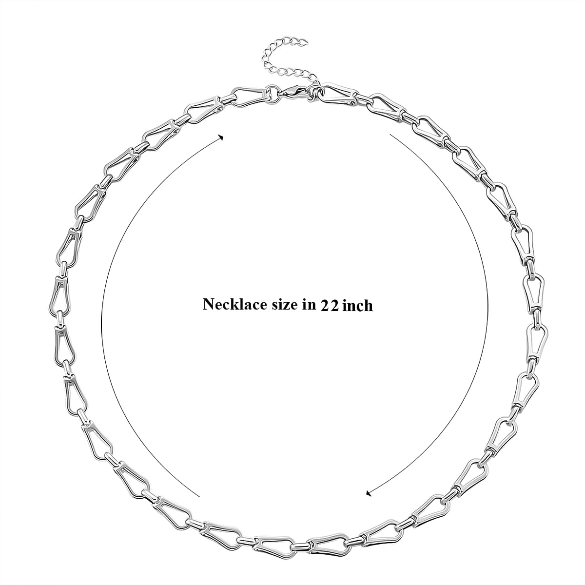Interlocking Chain Necklace in Stainless Steel 20 Inches image number 6