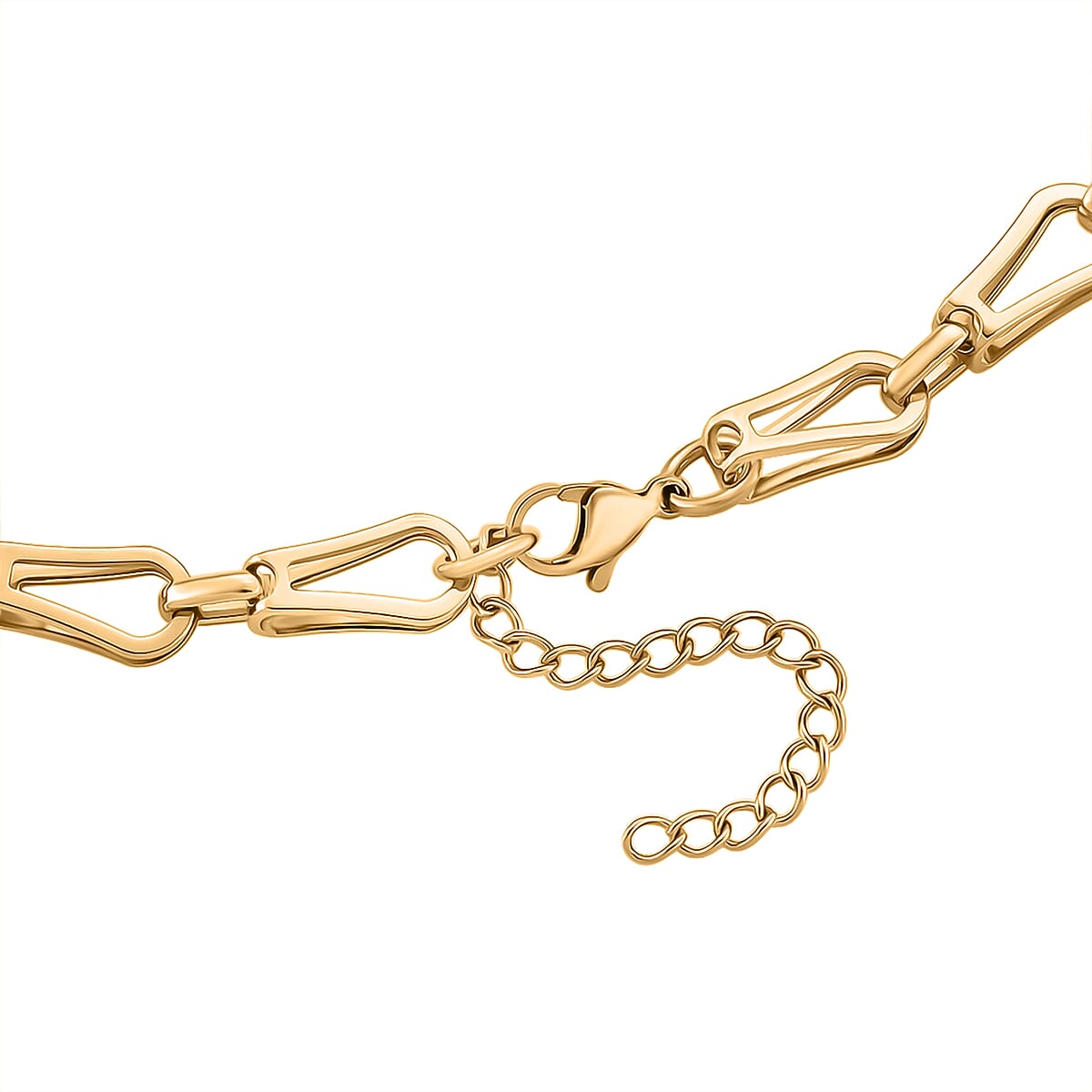 Interlocking Chain Necklace in ION Plated YG Stainless Steel 20 Inches image number 5