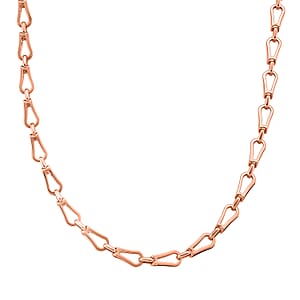 Interlocking Chain Necklace in ION Plated RG Stainless Steel 20 Inches