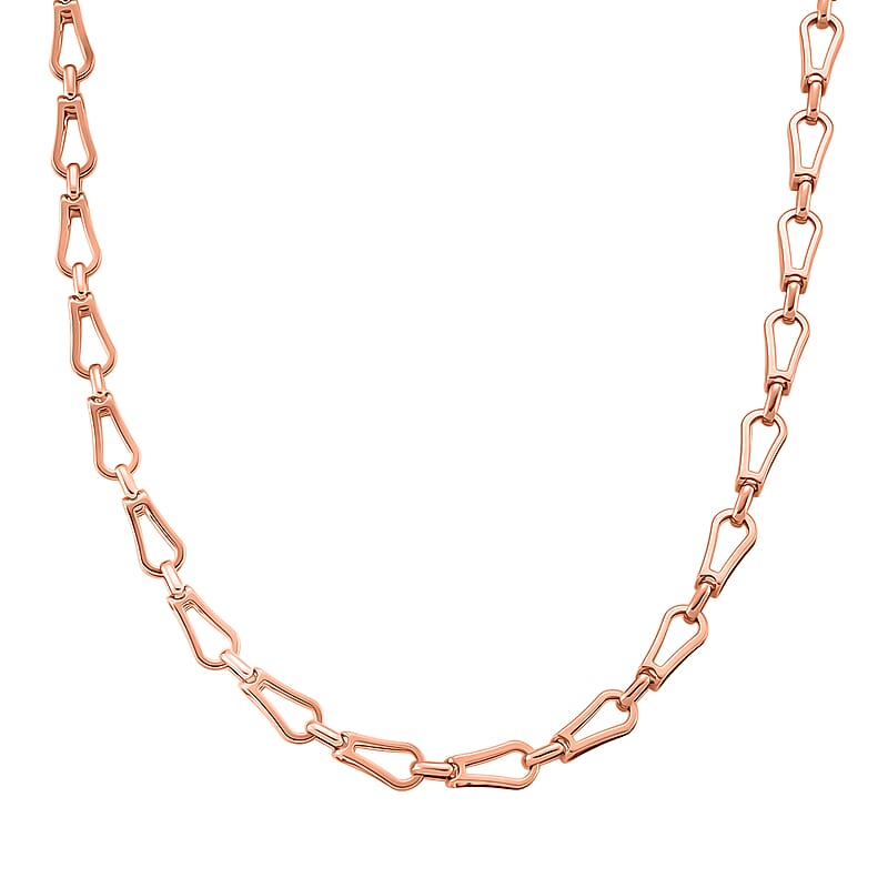 Interlocking Chain Necklace in ION Plated RG Stainless Steel 20 Inches