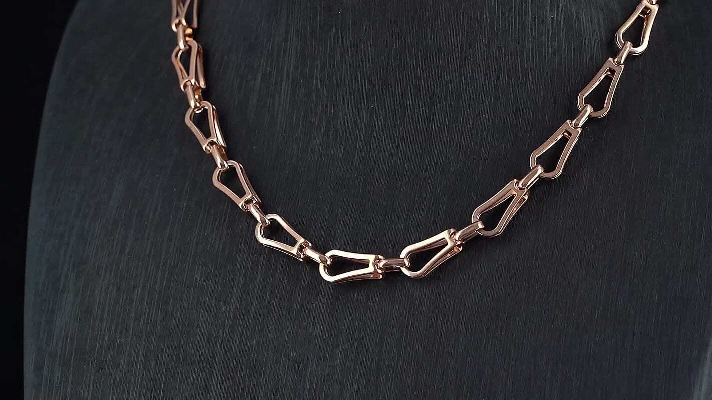 Interlocking Chain Necklace in ION Plated RG Stainless Steel 20 Inches
