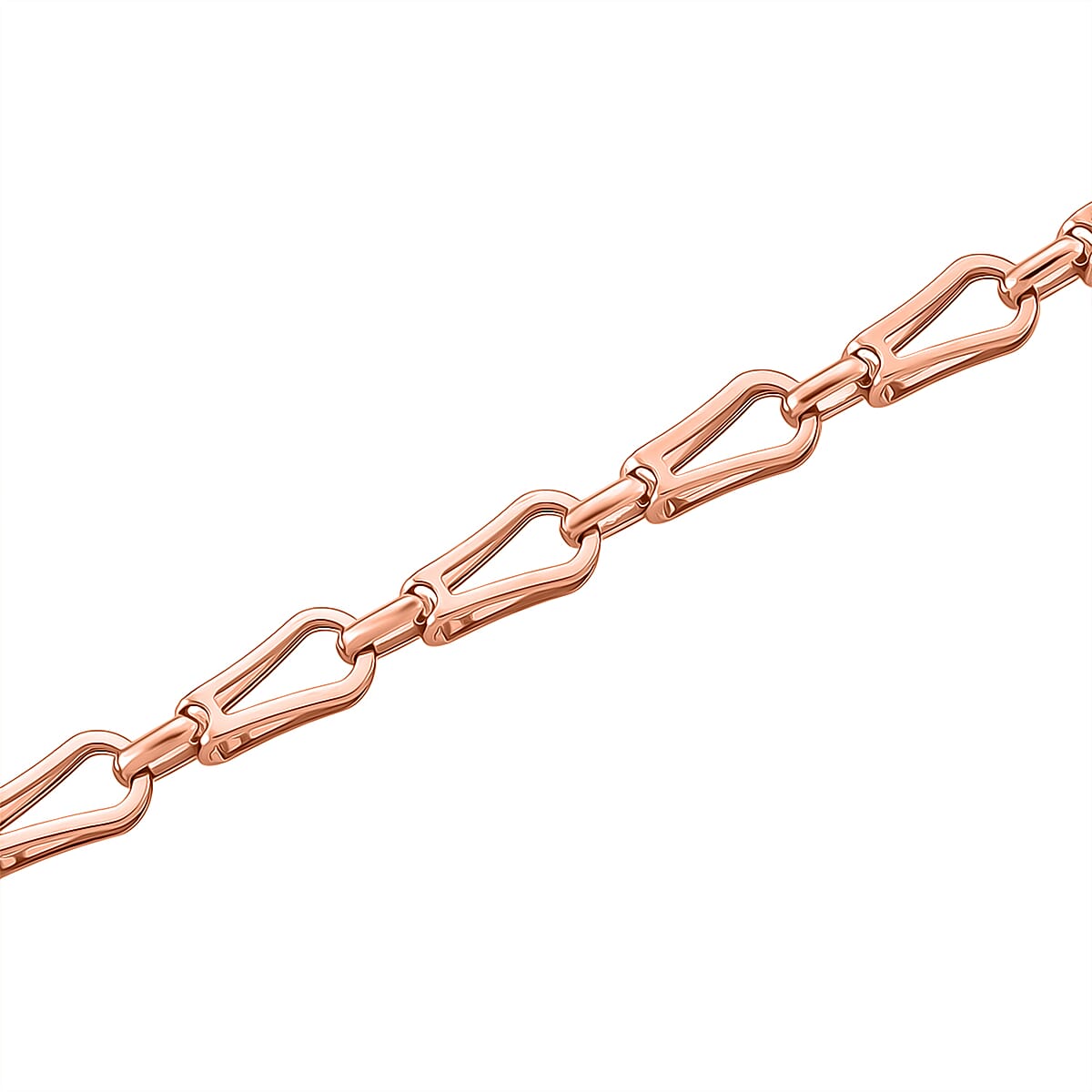 Interlocking Chain Necklace in ION Plated RG Stainless Steel 20 Inches image number 4