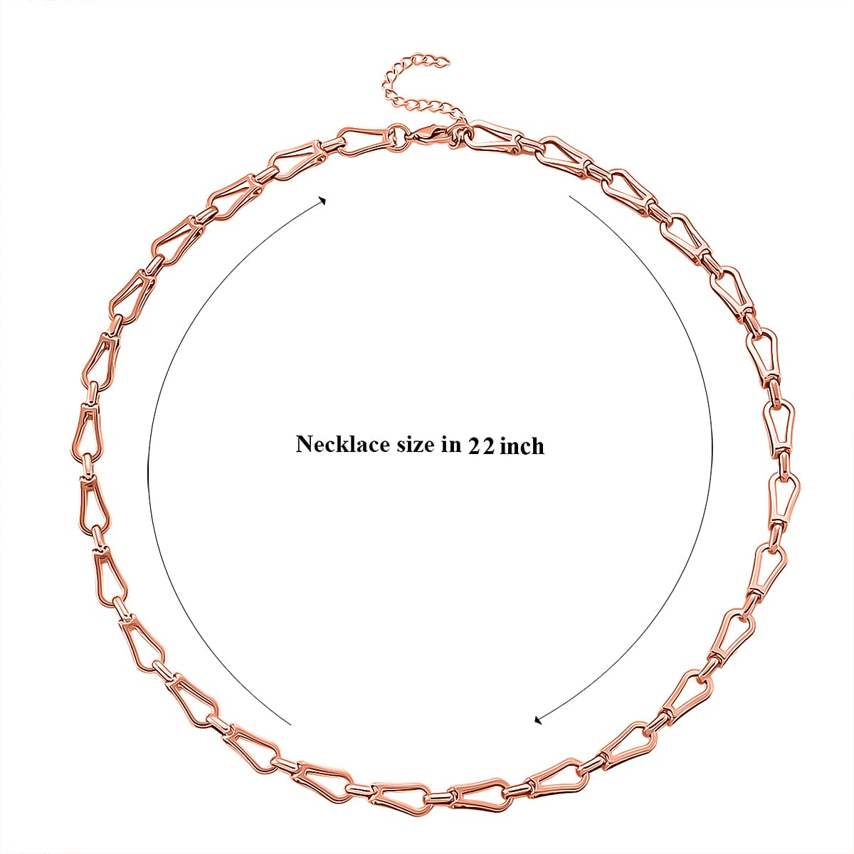 Interlocking Chain Necklace in ION Plated RG Stainless Steel 20 Inches image number 6