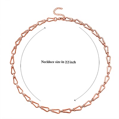 Interlocking Chain Necklace in ION Plated RG Stainless Steel 20 Inches