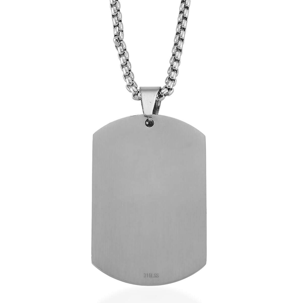 Eagle Pendant Necklace in Black Oxidized and Stainless Steel (20-22 Inches)
