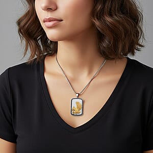 Eagle Pendant Necklace in ION Plated YG, Black Oxidized and Stainless Steel (20-22 Inches)