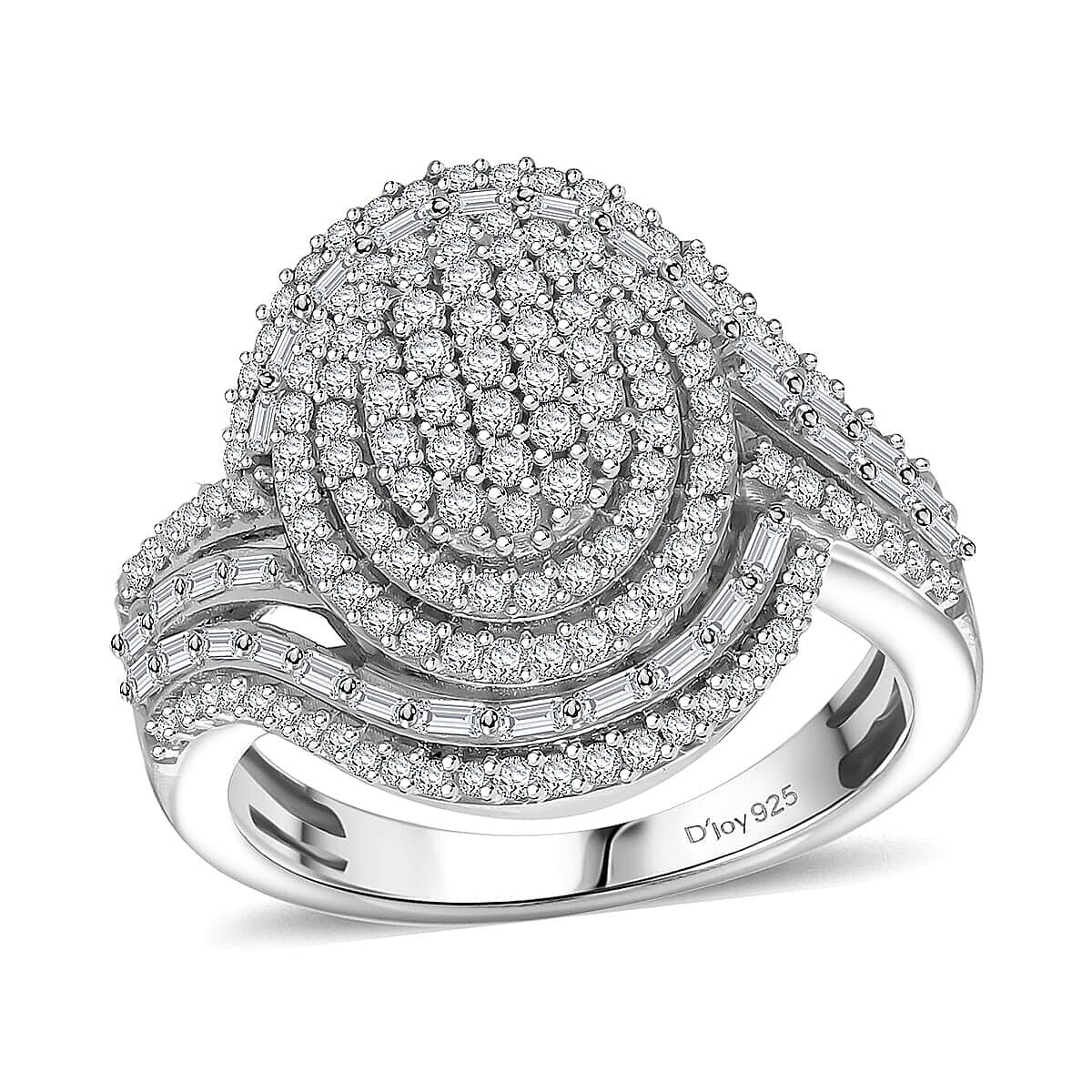 D'Joy Diamond Cocktail Ring in Rhodium Over Sterling Silver 1.00 ctw (Size 10.0) image number 0