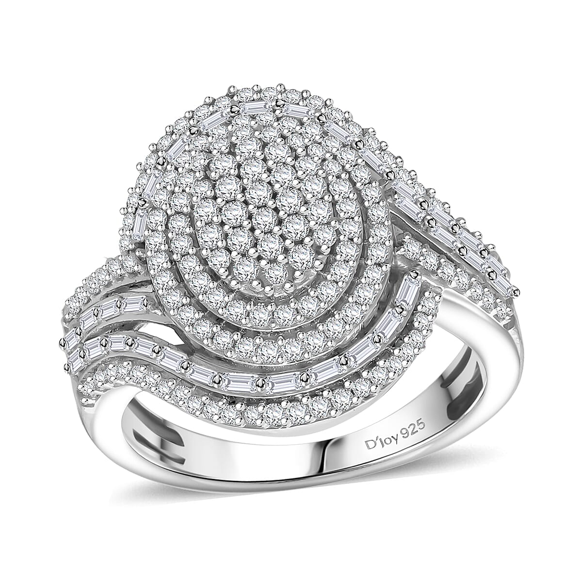 D'Joy Diamond Cocktail Ring in Rhodium Over Sterling Silver 1.00 ctw (Size 9.0) image number 0