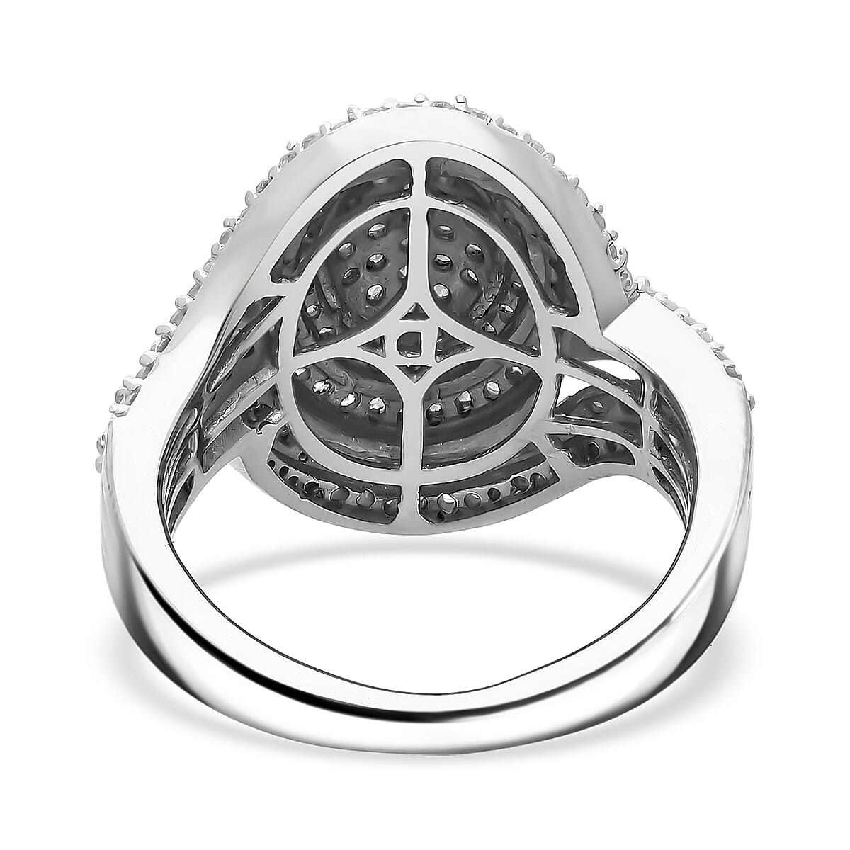 D'Joy Diamond Cocktail Ring in Rhodium Over Sterling Silver 1.00 ctw (Size 9.0) image number 4