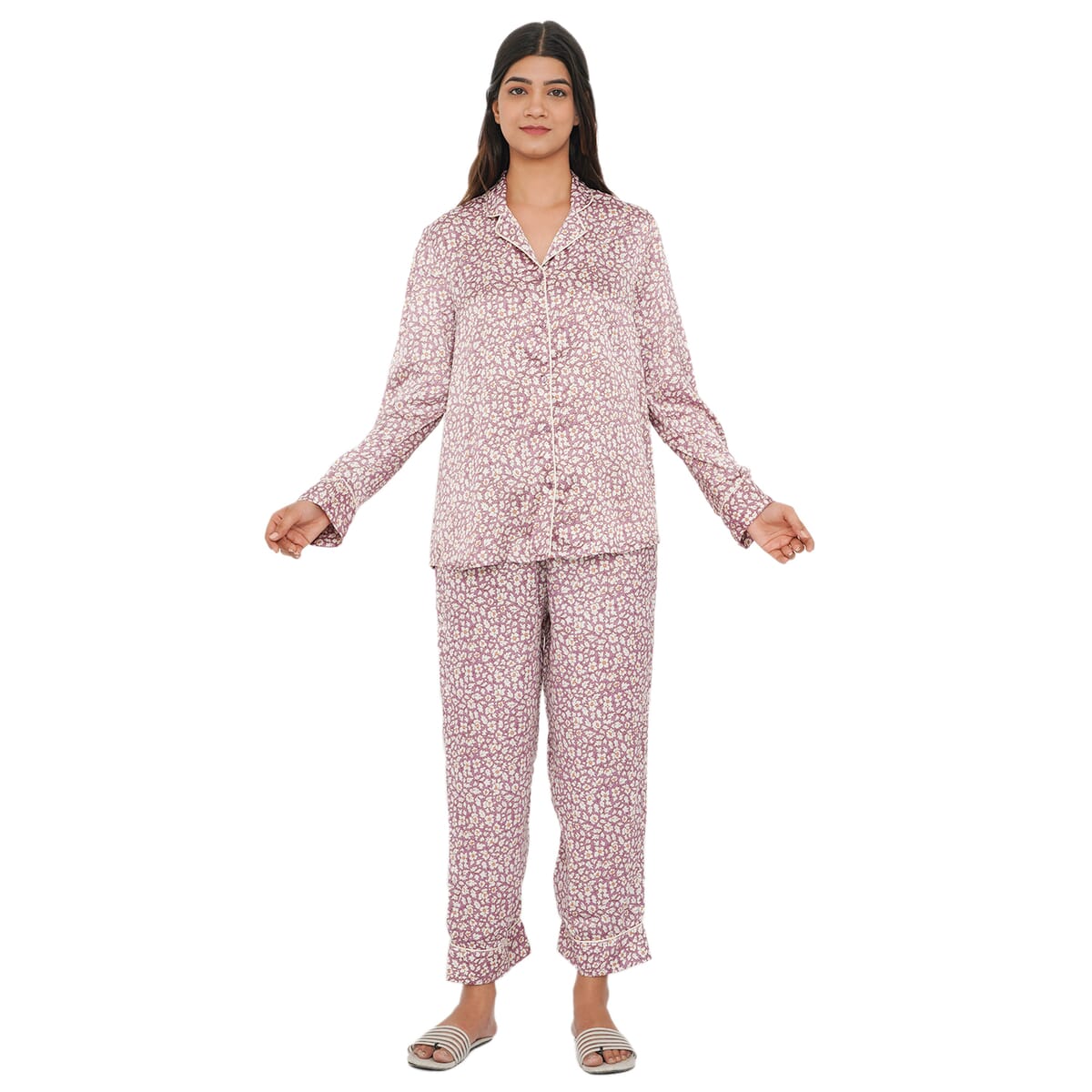 TAMSY Black 100% Polyester Nightwear Set - L image number 0