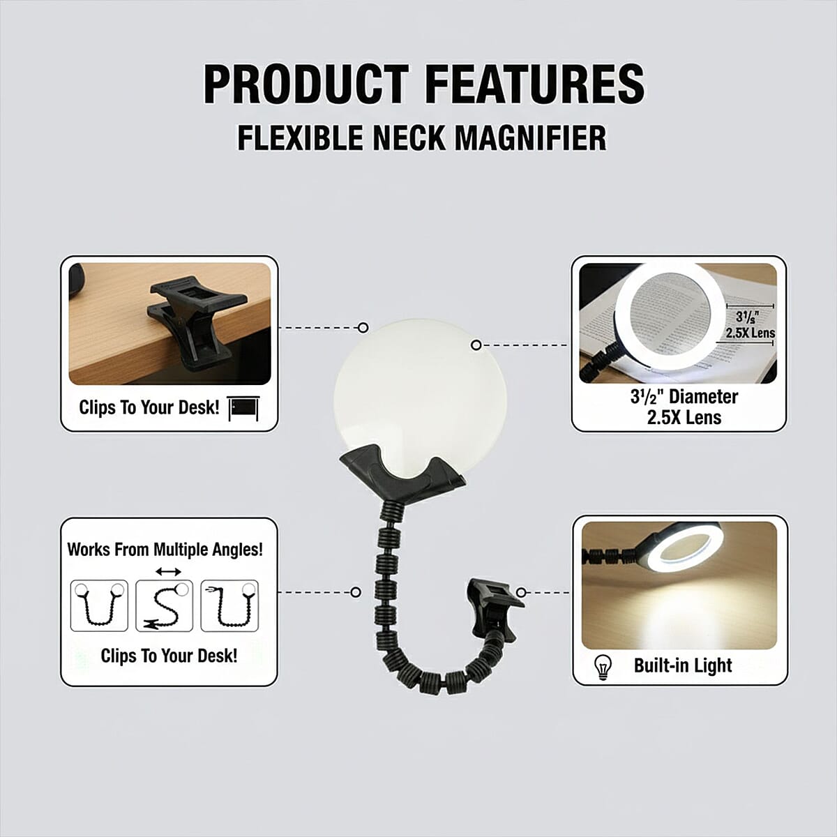 Closeout Megna Desk Flexible Neck Magnifier image number 2