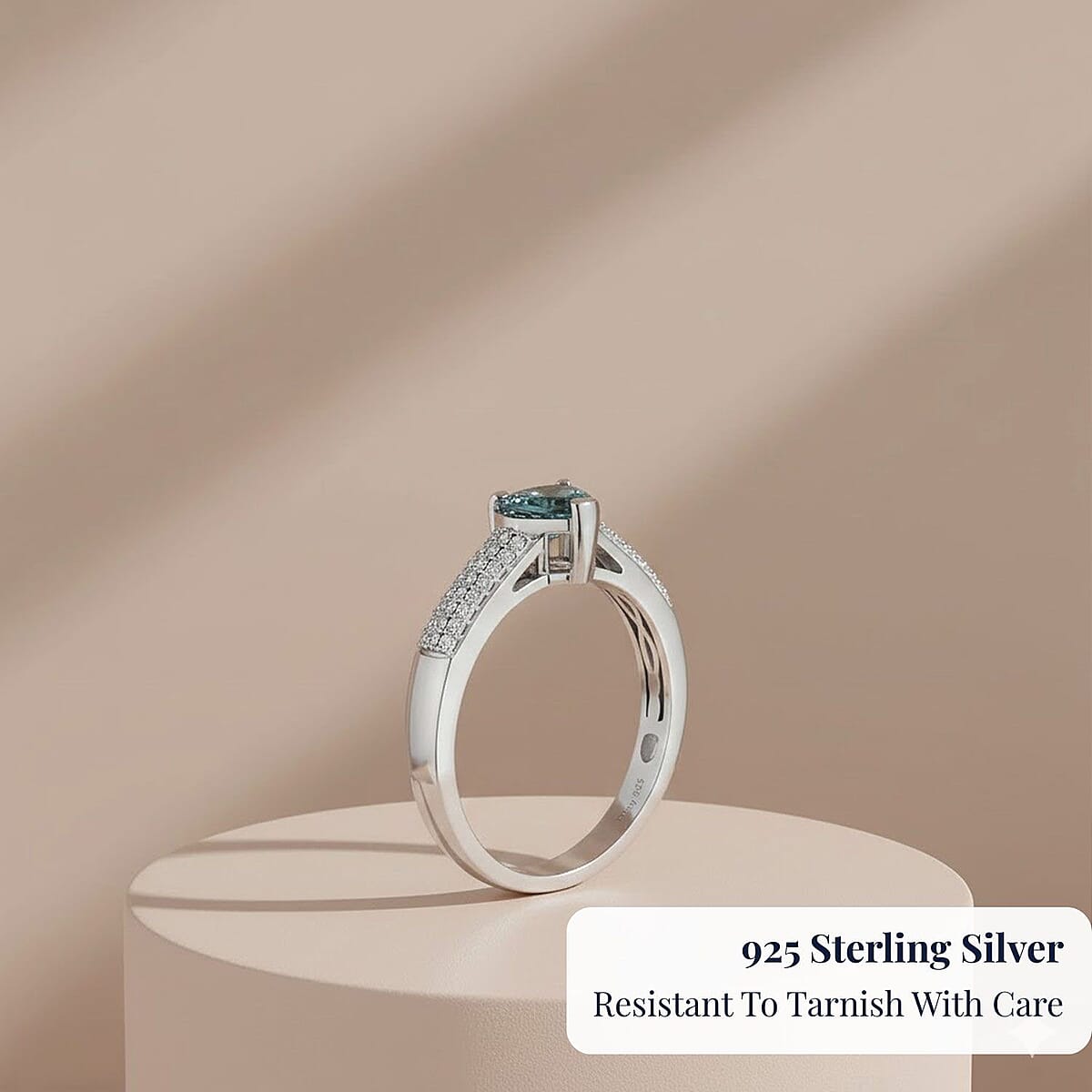 D'Joy Peacock Tanzanite, Moissanite Ring in Rhodium Over Sterling Silver (Size 10.0) 1.05 ctw image number 2