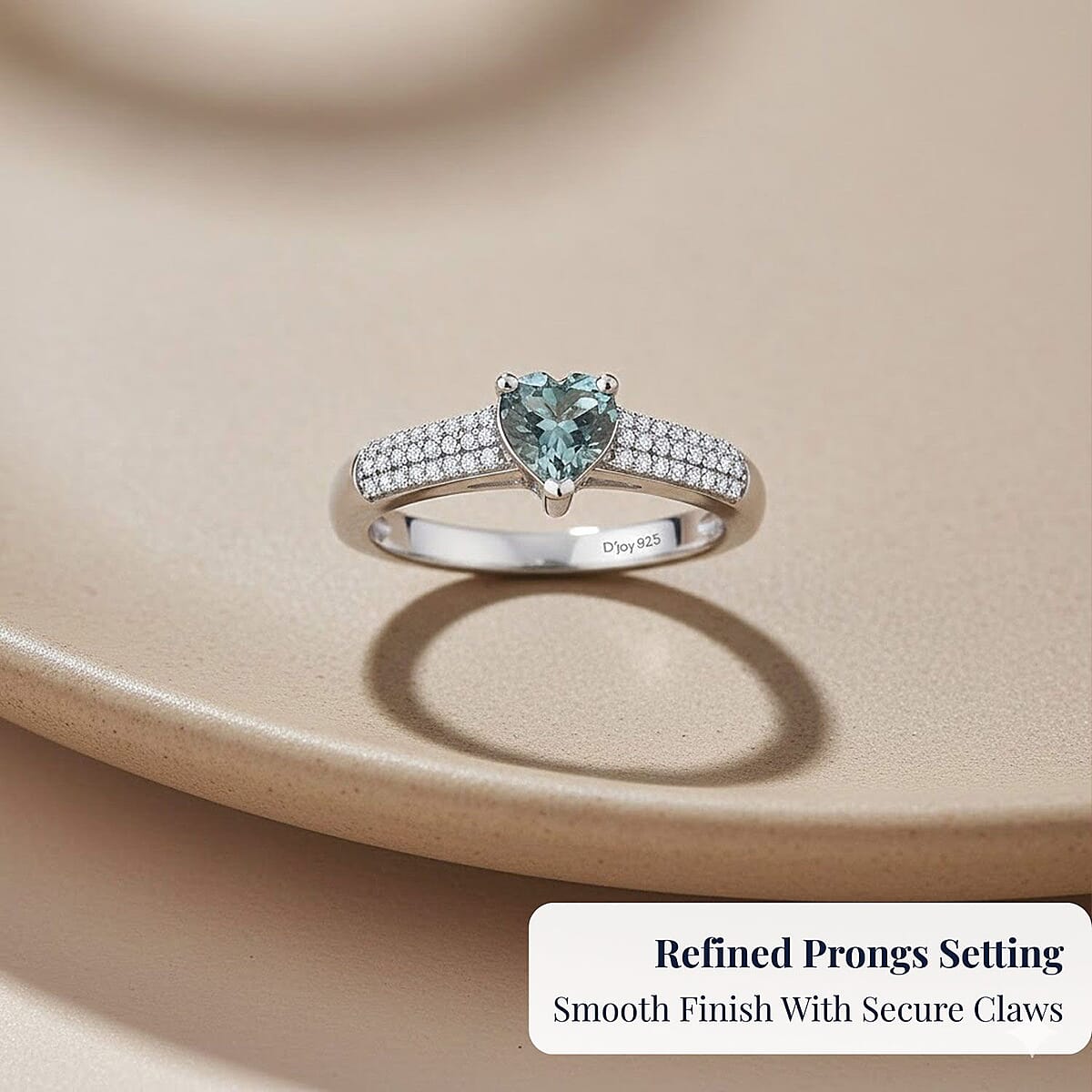 D'Joy Peacock Tanzanite, Moissanite Ring in Rhodium Over Sterling Silver (Size 10.0) 1.05 ctw image number 4