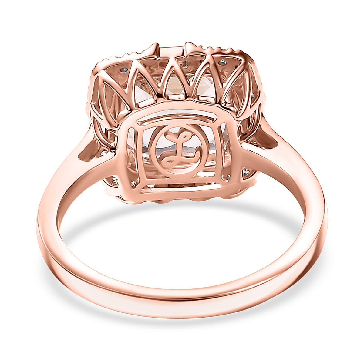 Doorbuster Certified & Appraised Luxoro Palmeiras Pink Morganite and Diamond I2 3.25 ctw Eternal Blush Ring in 10K Rose Gold (Size 10.0) image number 4