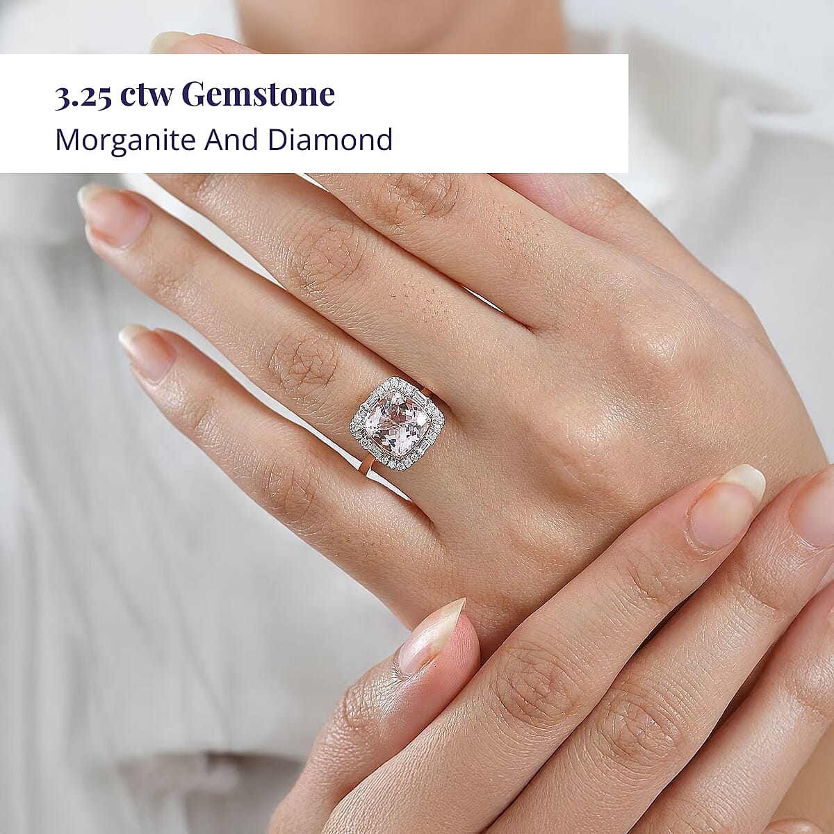 Doorbuster Certified & Appraised Luxoro Palmeiras Pink Morganite and Diamond I2 3.25 ctw Eternal Blush Ring in 10K Rose Gold (Size 8.0) image number 1