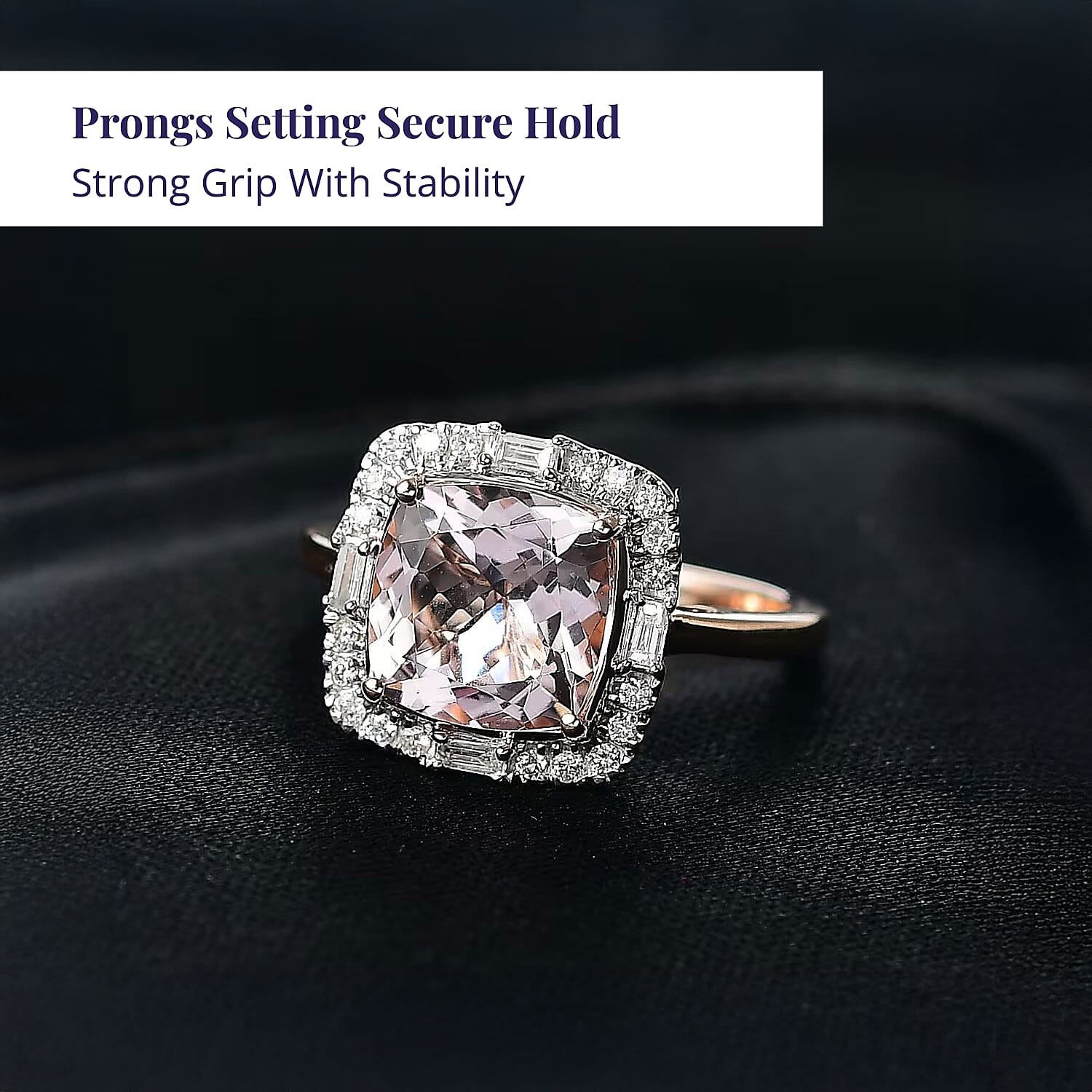 Certified and Appraised Luxoro Palmeiras Pink Morganite, Diamond Ring in 10K Rose Gold 3.25 ctw (Size 9.0)