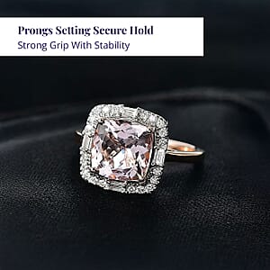 Certified Luxoro Palmeiras Pink Morganite, Diamond Ring in 10K Rose Gold 3.25 ctw (Size 9.0)