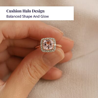 Certified and Appraised Luxoro Palmeiras Pink Morganite, Diamond Ring in 10K Rose Gold 3.25 ctw (Size 9.0)