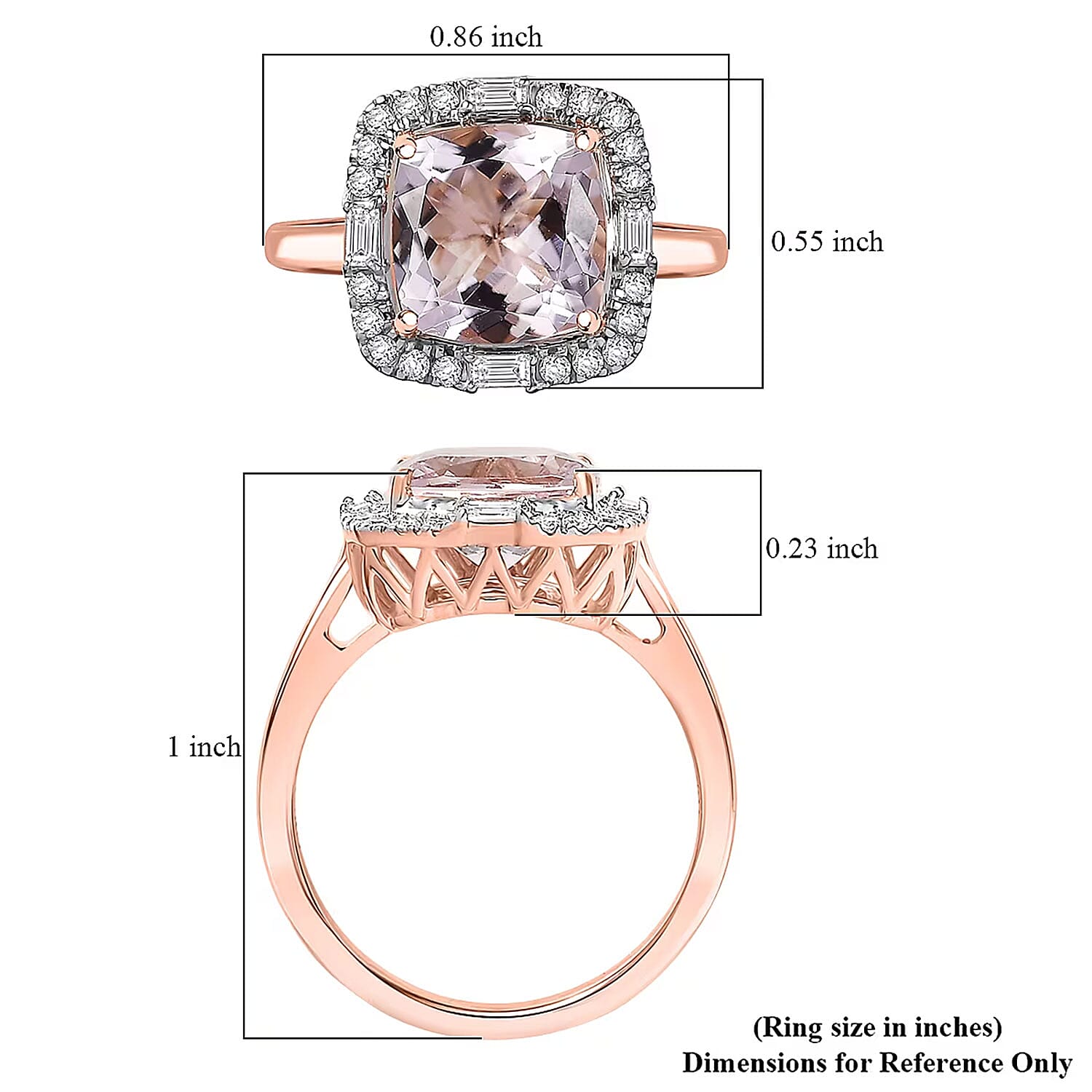Certified and Appraised Luxoro Palmeiras Pink Morganite, Diamond Ring in 10K Rose Gold 3.25 ctw (Size 9.0)