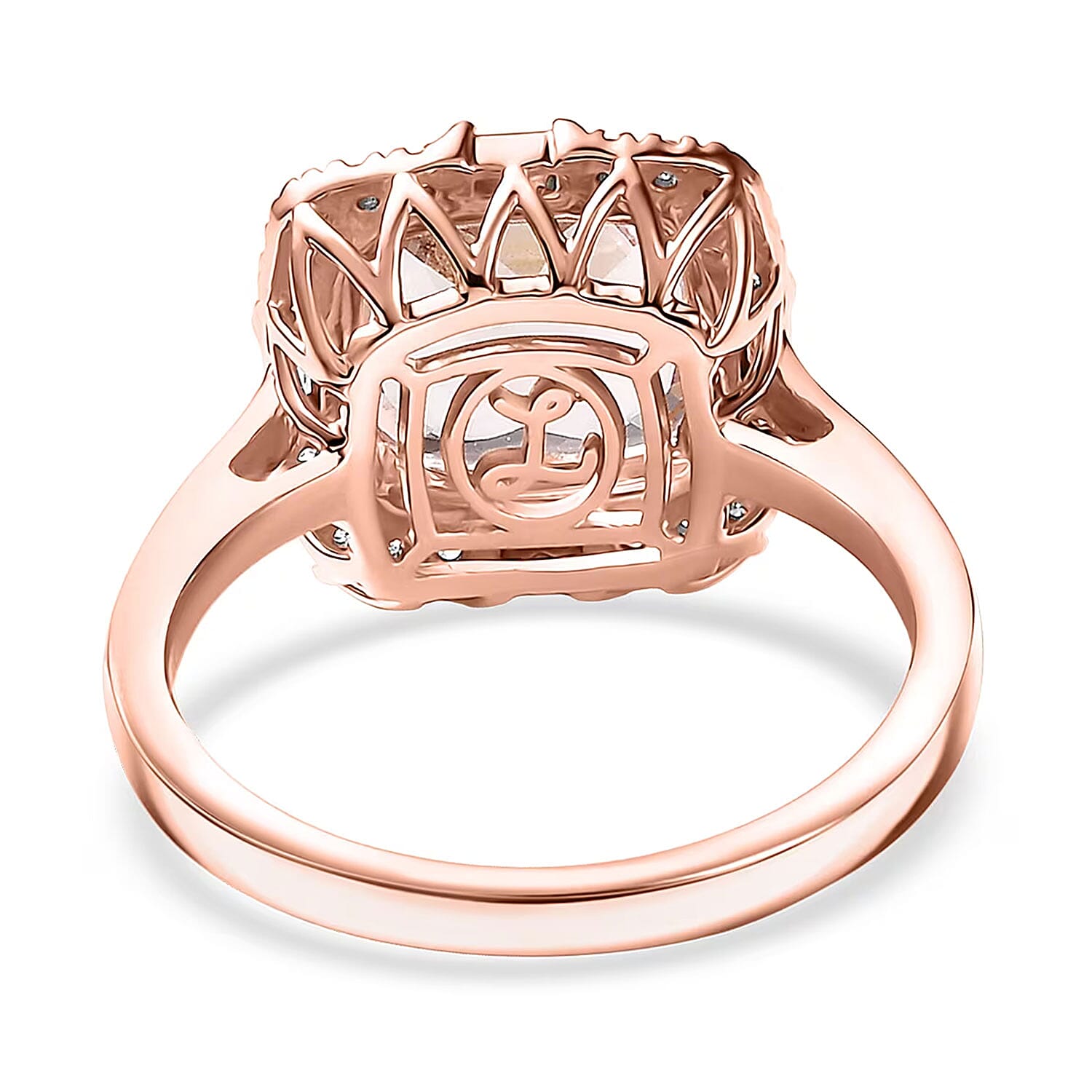 Certified and Appraised Luxoro Palmeiras Pink Morganite, Diamond Ring in 10K Rose Gold 3.25 ctw (Size 9.0)