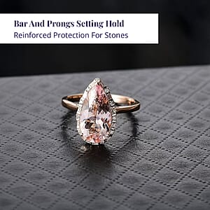  Certified & Appraised Luxoro Palmeiras Pink Morganite and Diamond I2 3.45 ctw Eternal Blush Ring in 10K Rose Gold (Size 10.0)